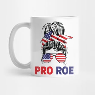 Pro Roe 1973 Messy Bun American Flag Mug